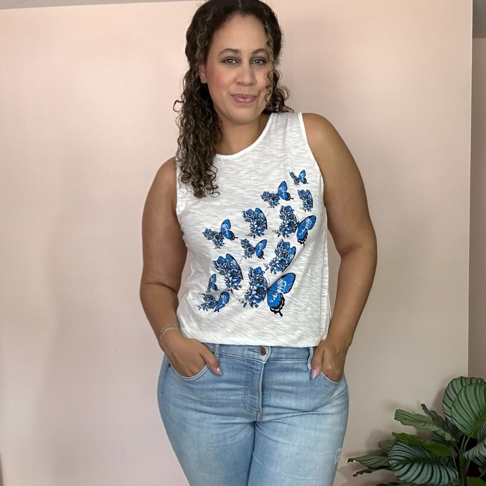 Butterfly Print Sleeveless Top